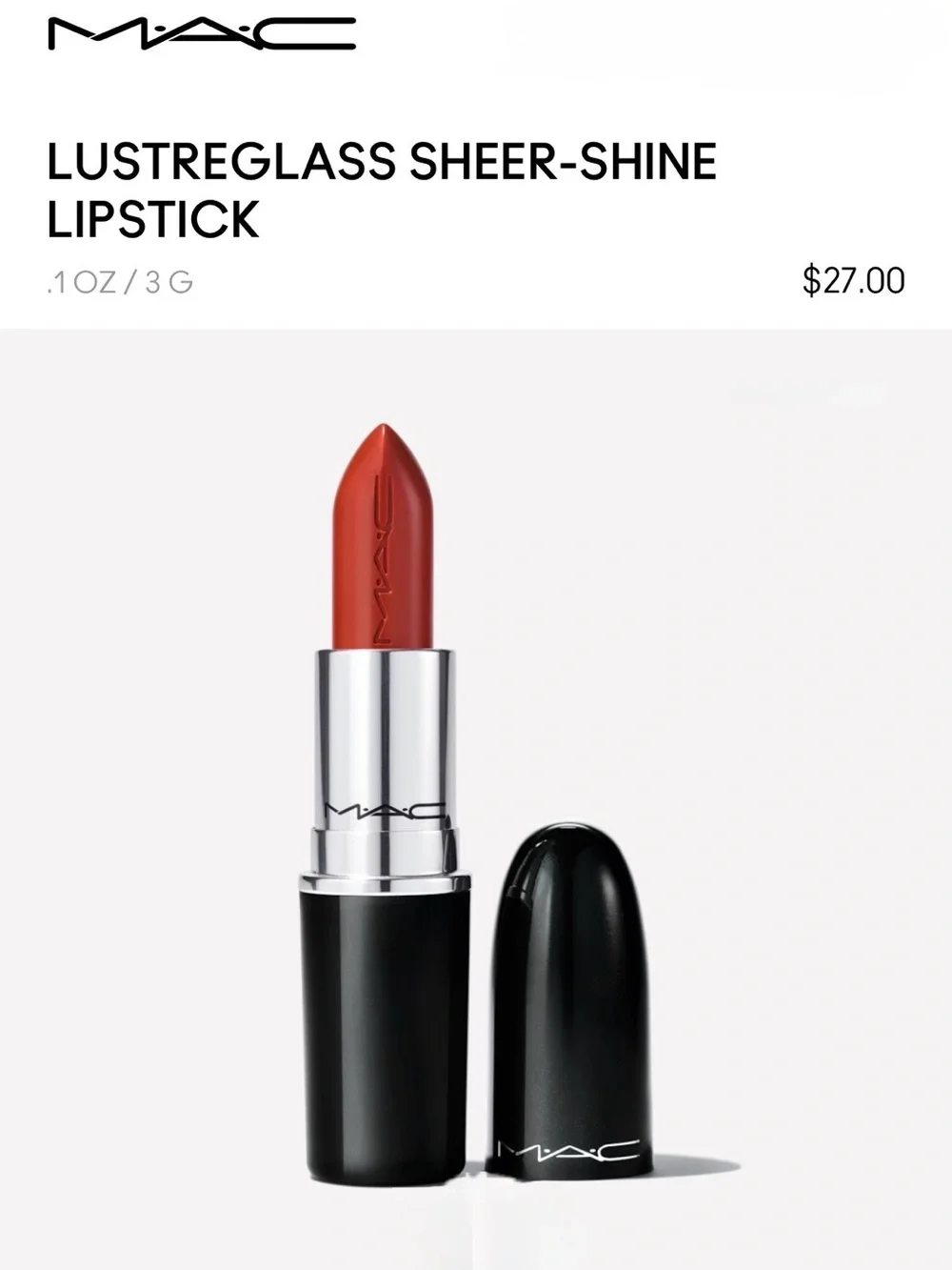 MAC Lustreglass Sheer-Shine Lipstick in Local Celeb NIB